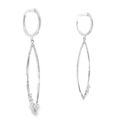 0.40CT Diamond Earring 14k White Gold