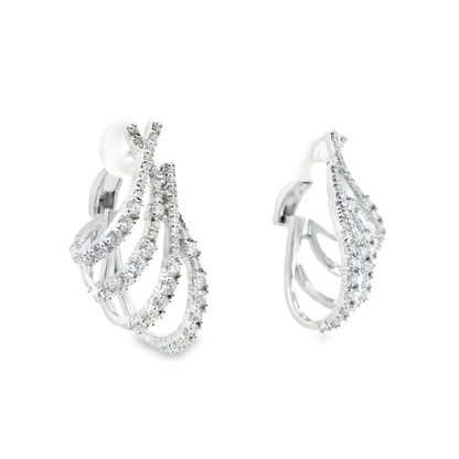 2.34CT Diamond   Earring 14k White Gold