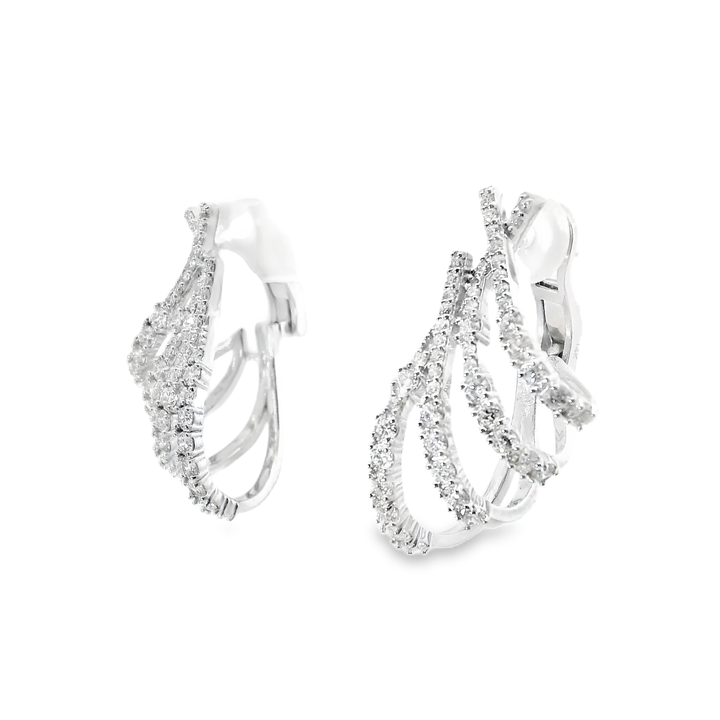 2.34CT Diamond   Earring 14k White Gold