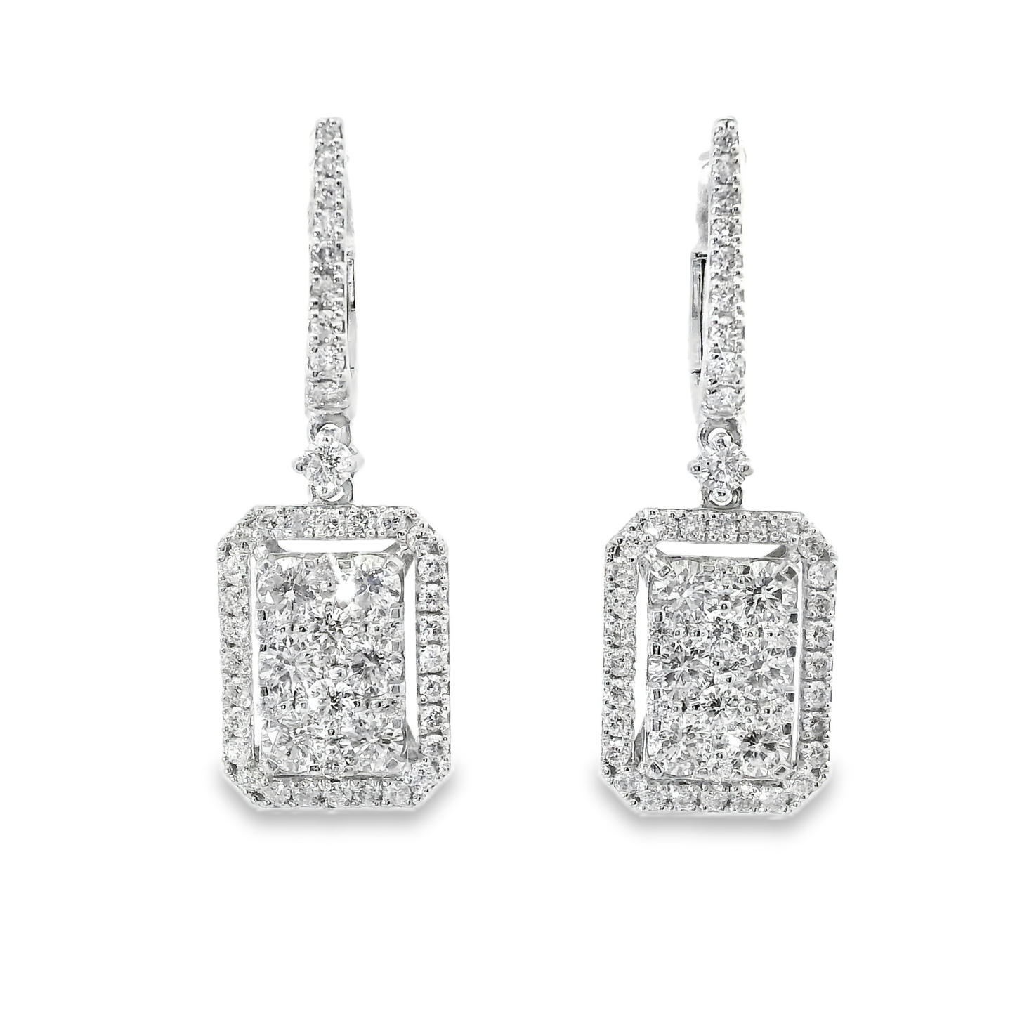 1.91CT Diamond   Earring 14k White Gold