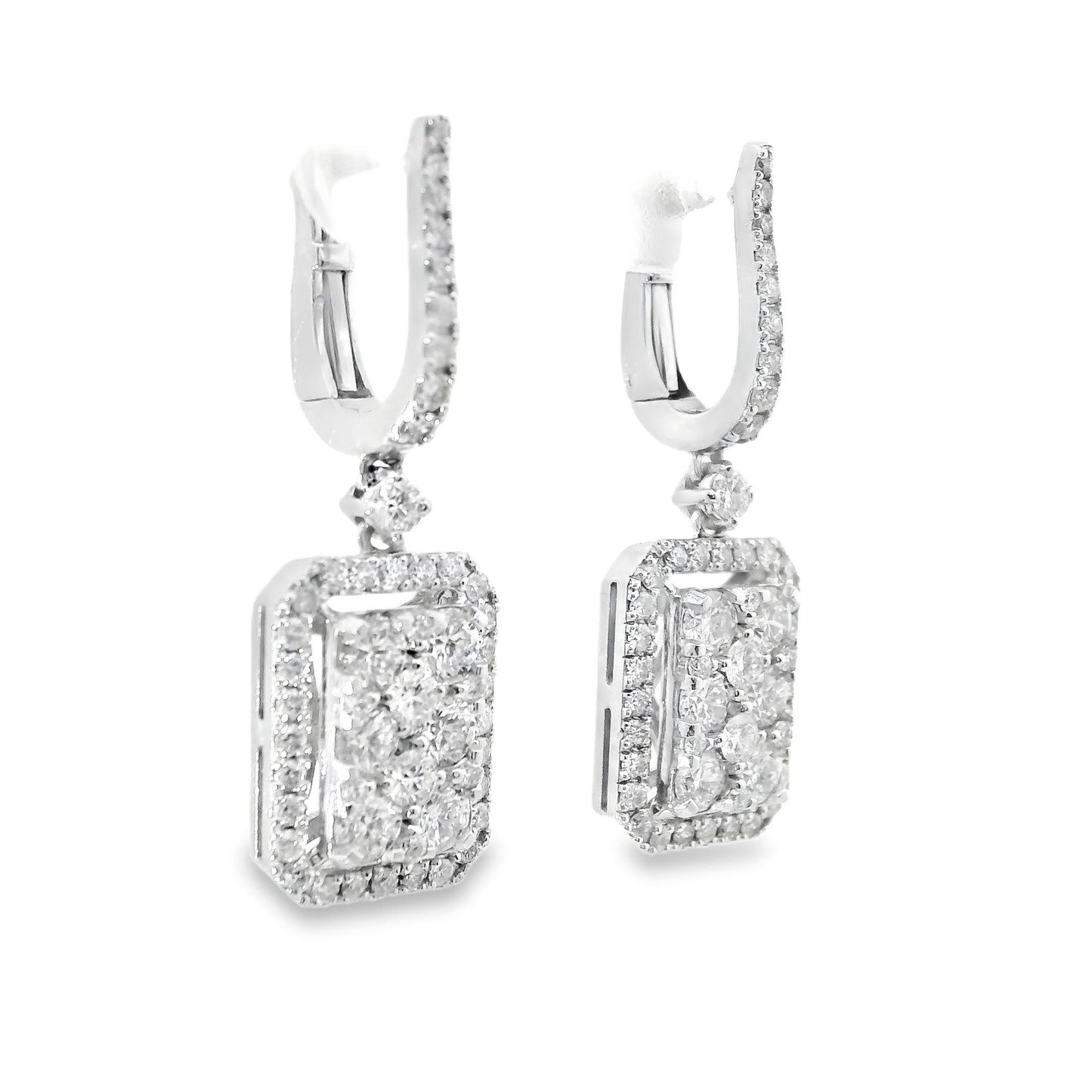 1.91CT Diamond   Earring 14k White Gold