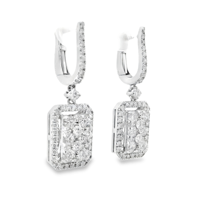 1.91CT Diamond   Earring 14k White Gold