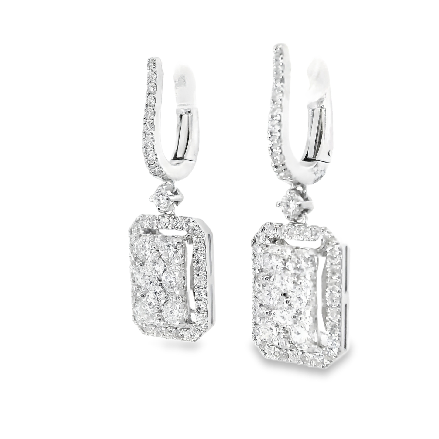 1.91CT Diamond   Earring 14k White Gold