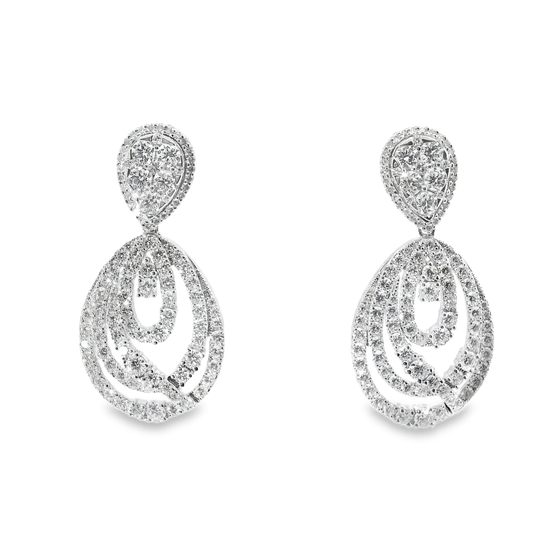 6.90CT Diamond   Earring 14k White Gold