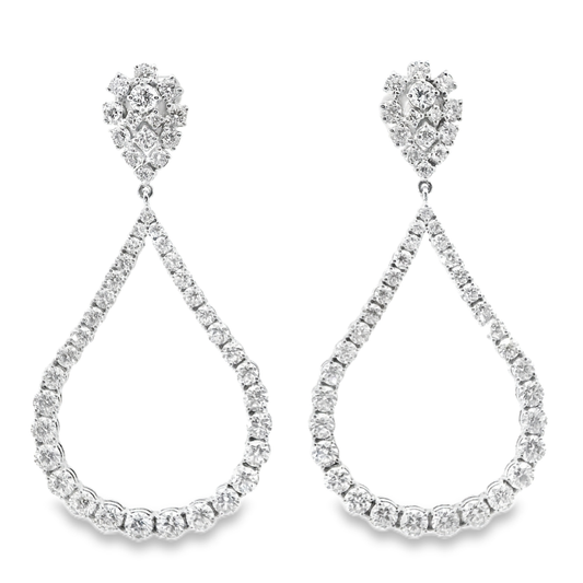 9.79CT Diamond   Earring 18k White Gold