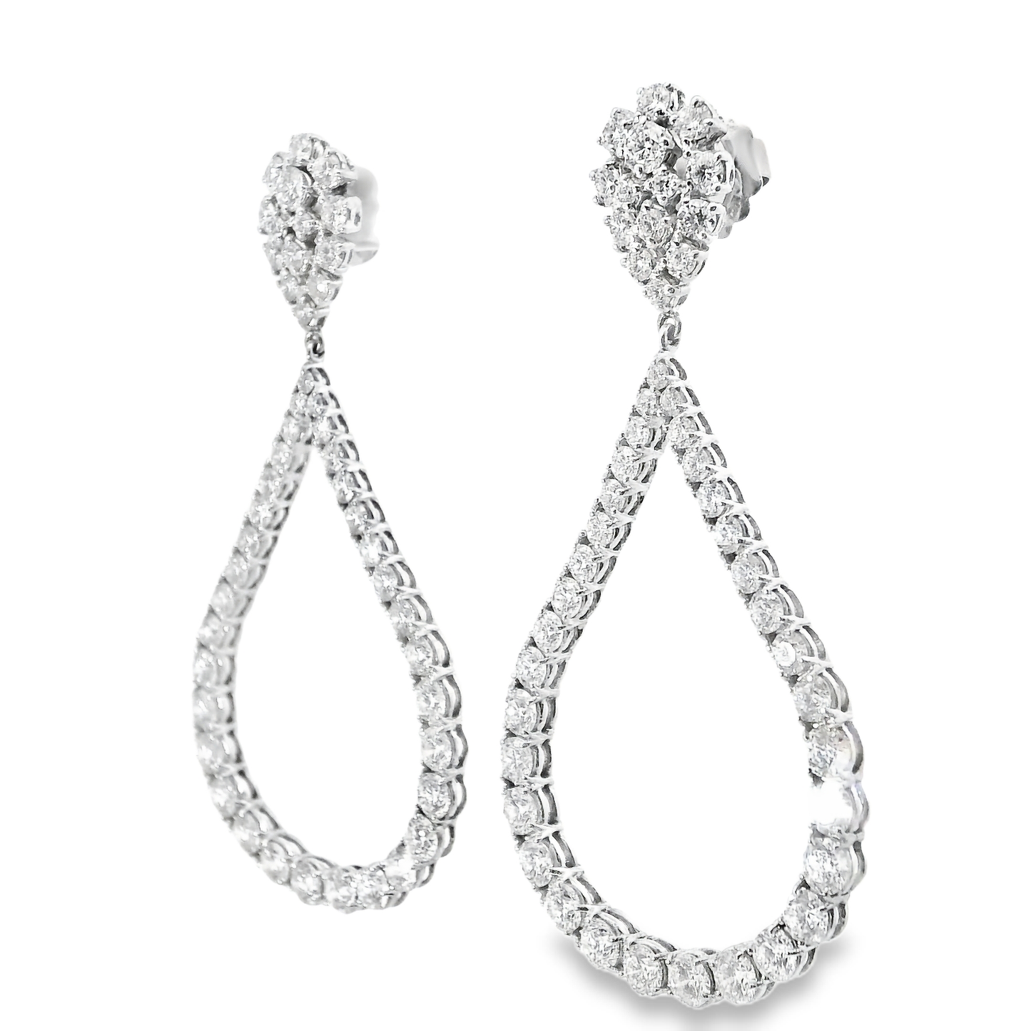 9.79CT Diamond   Earring 18k White Gold