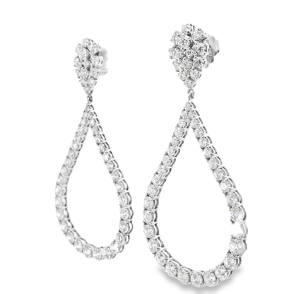 9.79CT Diamond   Earring 18k White Gold