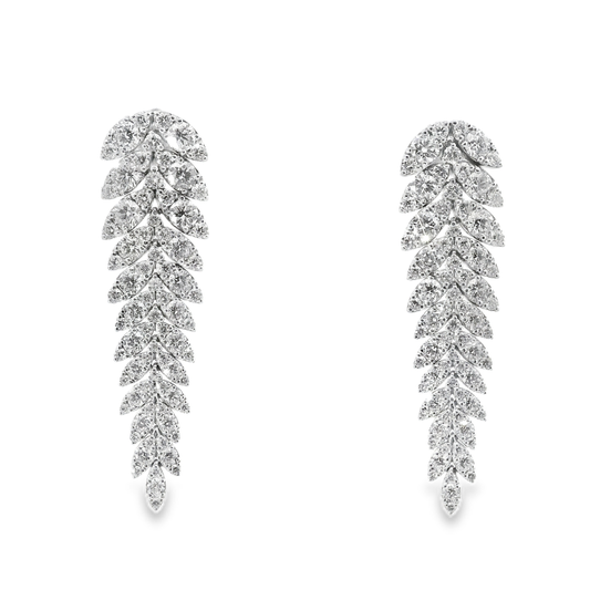 6.90CT Diamond   Earring 14k White Gold