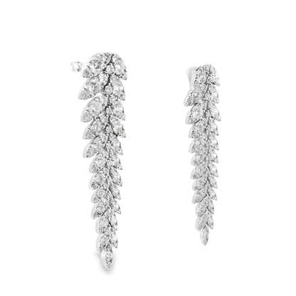 6.90CT Diamond   Earring 14k White Gold