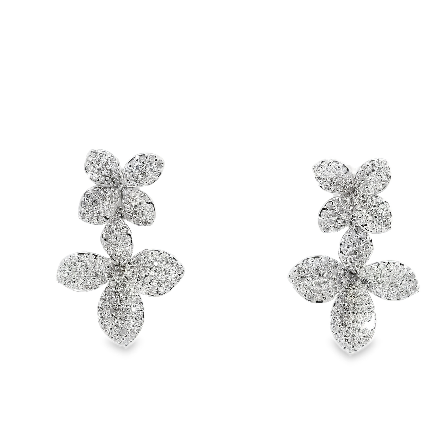 2.27CT Diamond   Earring 14k White Gold