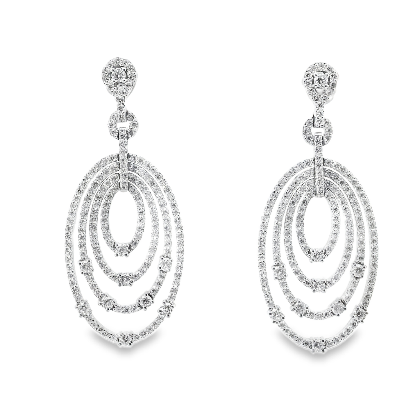 4.44CT Diamond   Earring 14k White Gold