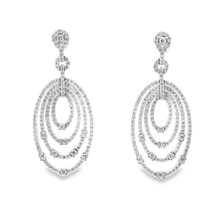 4.44CT Diamond   Earring 14k White Gold