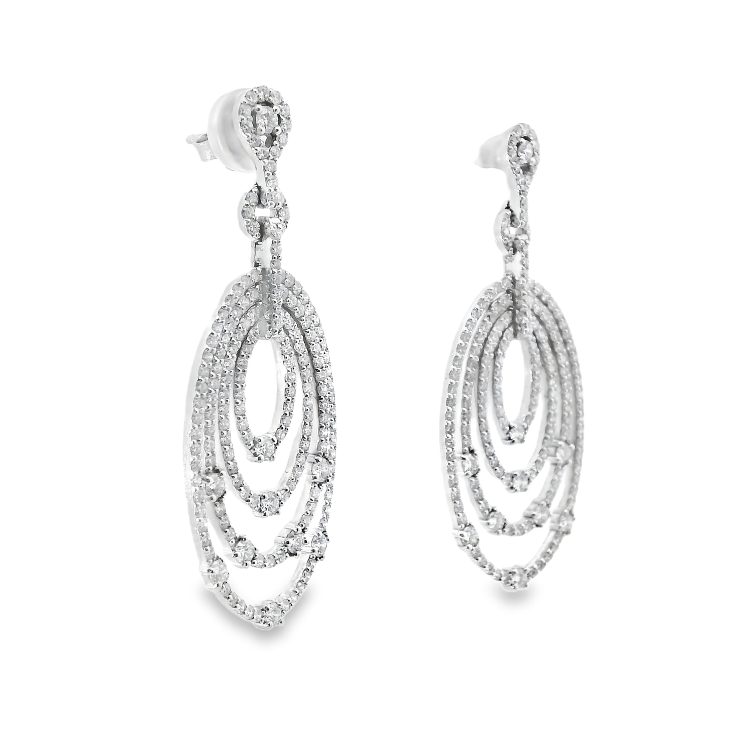 4.44CT Diamond   Earring 14k White Gold