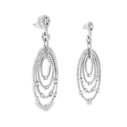 4.44CT Diamond   Earring 14k White Gold