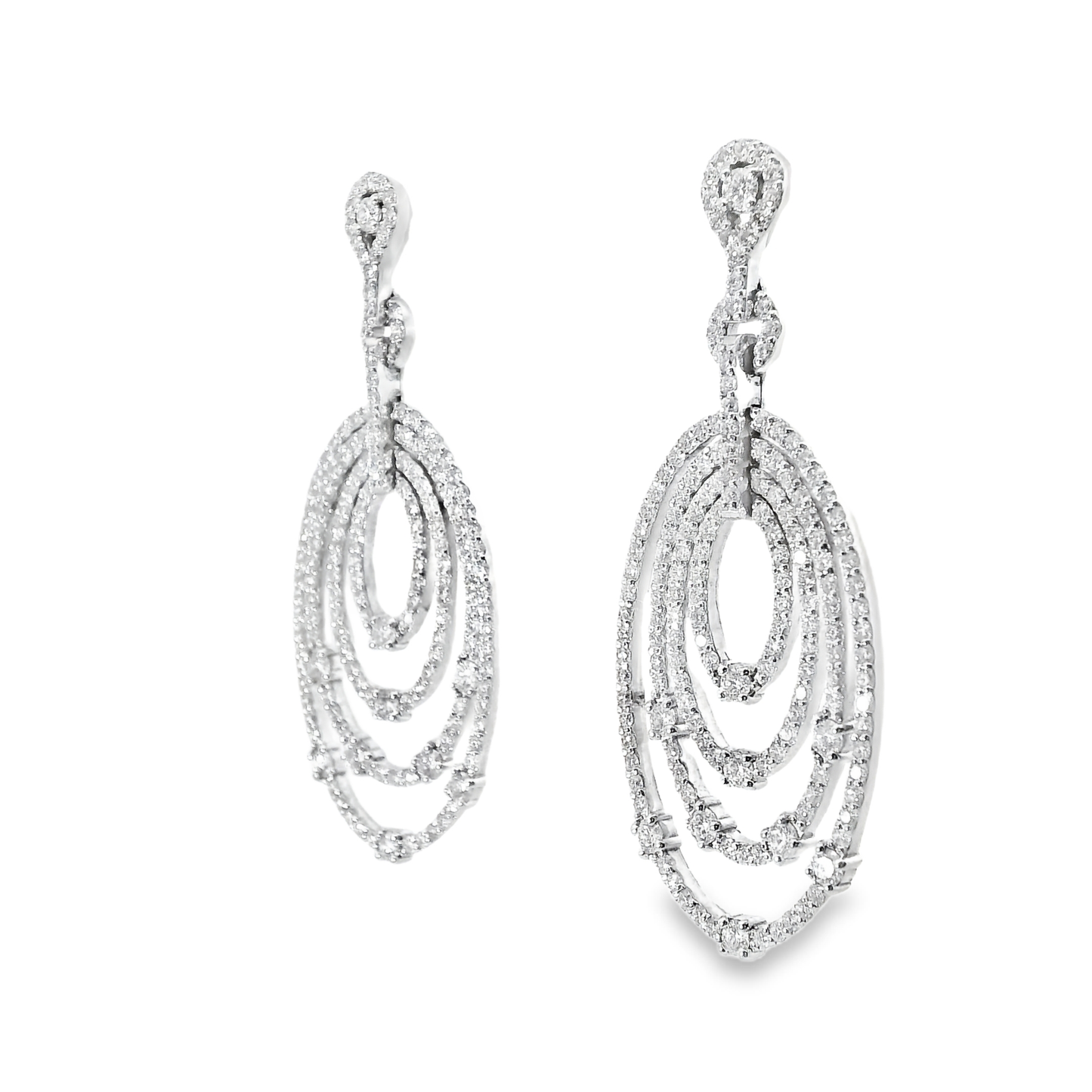 4.44CT Diamond   Earring 14k White Gold