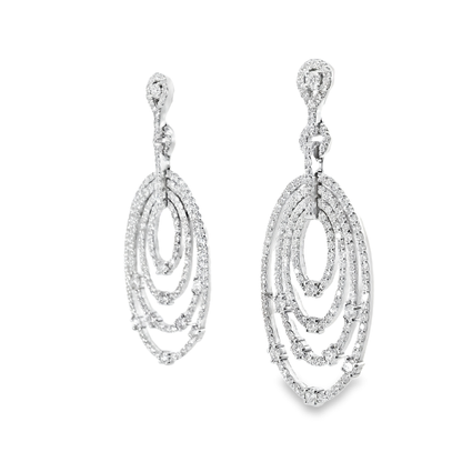 4.44CT Diamond   Earring 14k White Gold