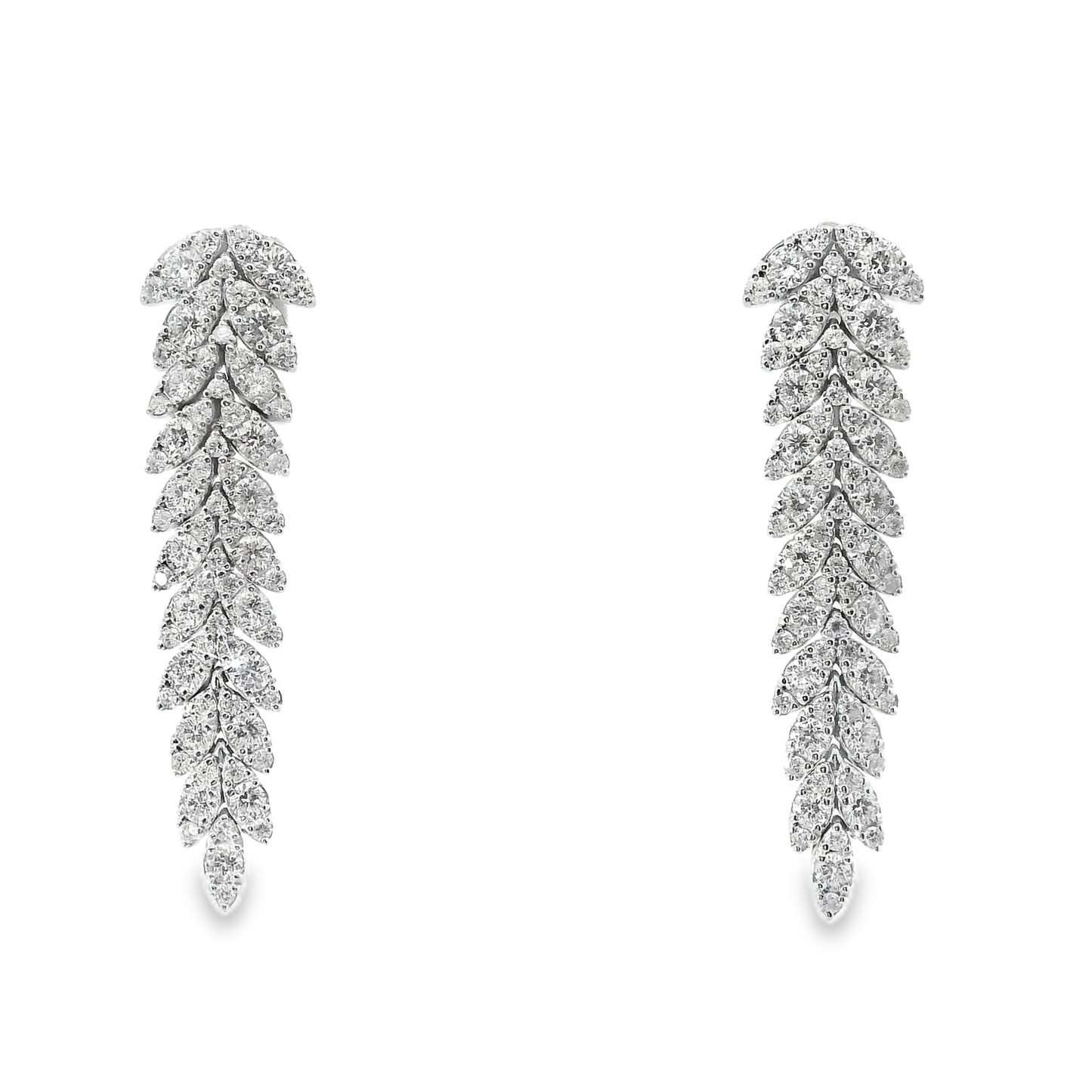 4.89CT Diamond   Earring 14k White Gold