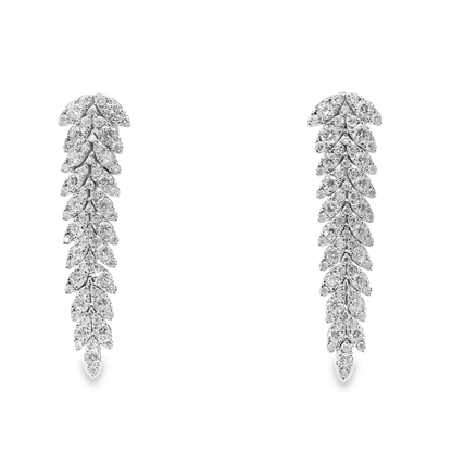 4.89CT Diamond   Earring 14k White Gold