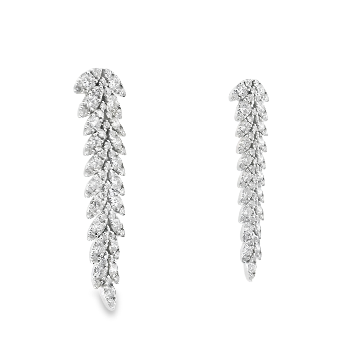 4.89CT Diamond   Earring 14k White Gold