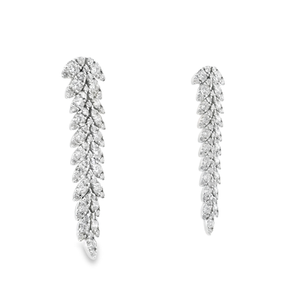 4.89CT Diamond   Earring 14k White Gold