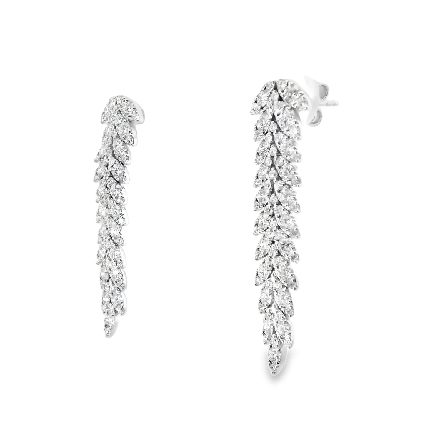 4.89CT Diamond   Earring 14k White Gold