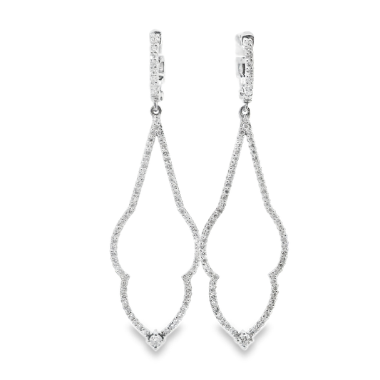 1.38CT Diamond Earring 14k White Gold