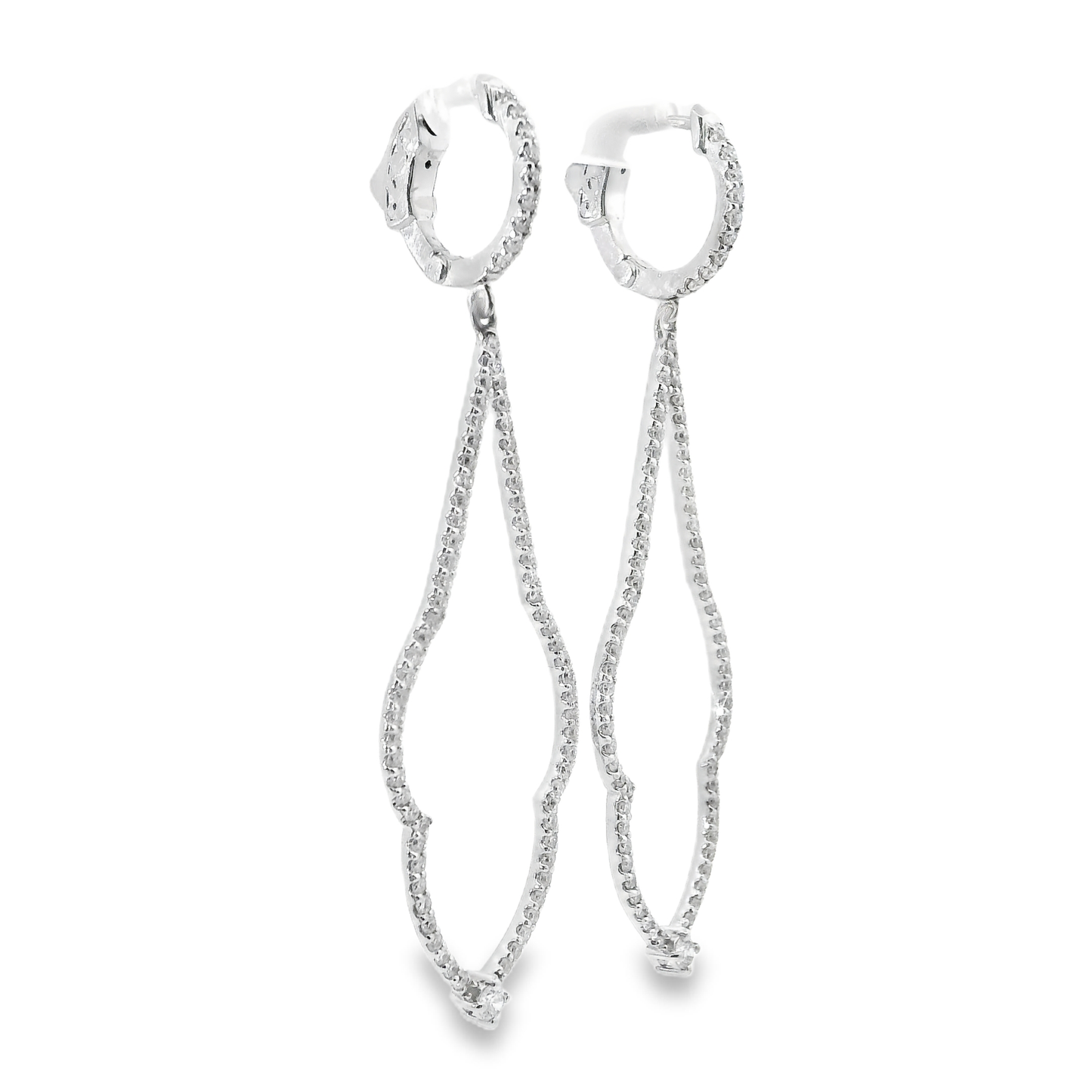 1.38CT Diamond Earring 14k White Gold