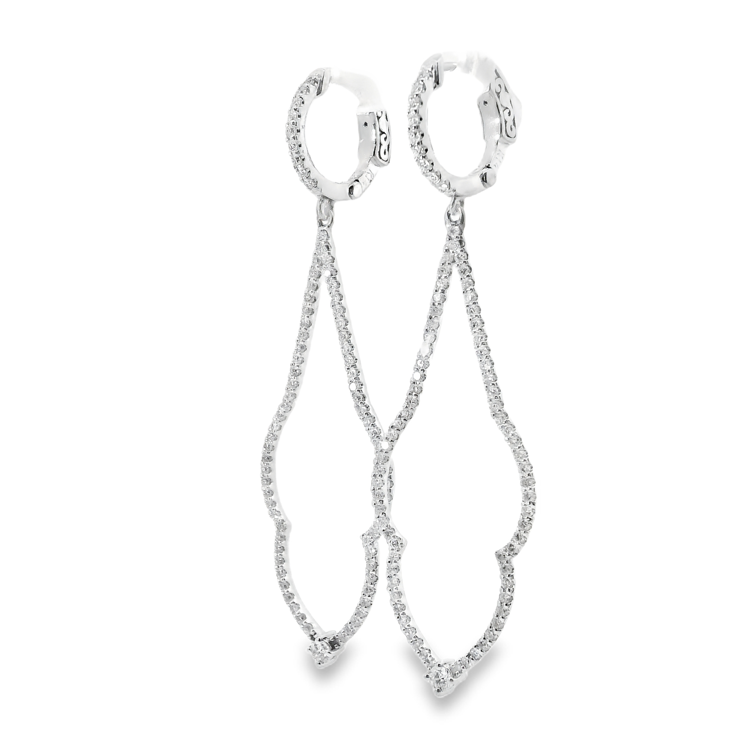 1.38CT Diamond Earring 14k White Gold