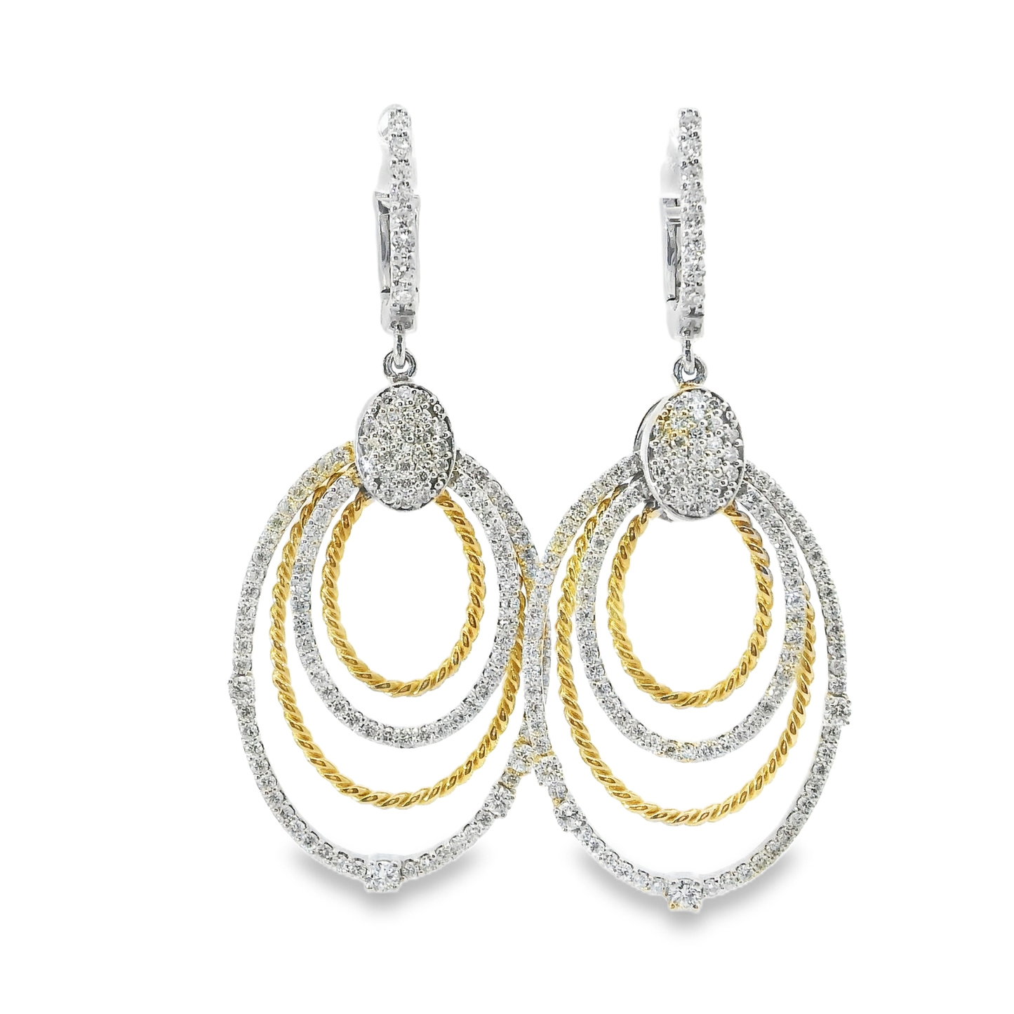 1.40CT Diamond Earring 14k Yellow Gold