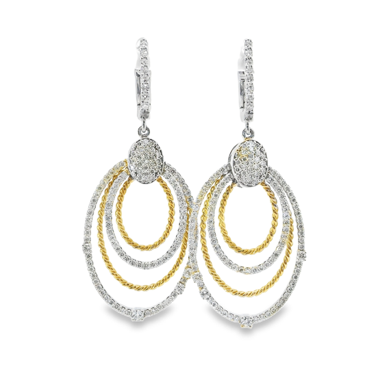 1.40CT Diamond Earring 14k Yellow Gold