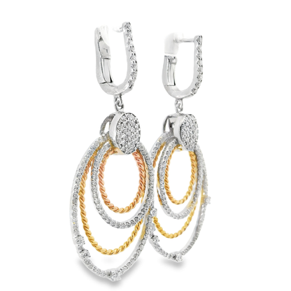 1.40CT Diamond Earring 14k Rose Gold