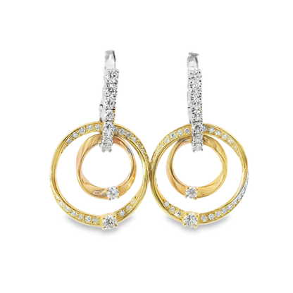 1.69CT Diamond Earring 14k Yellow Gold