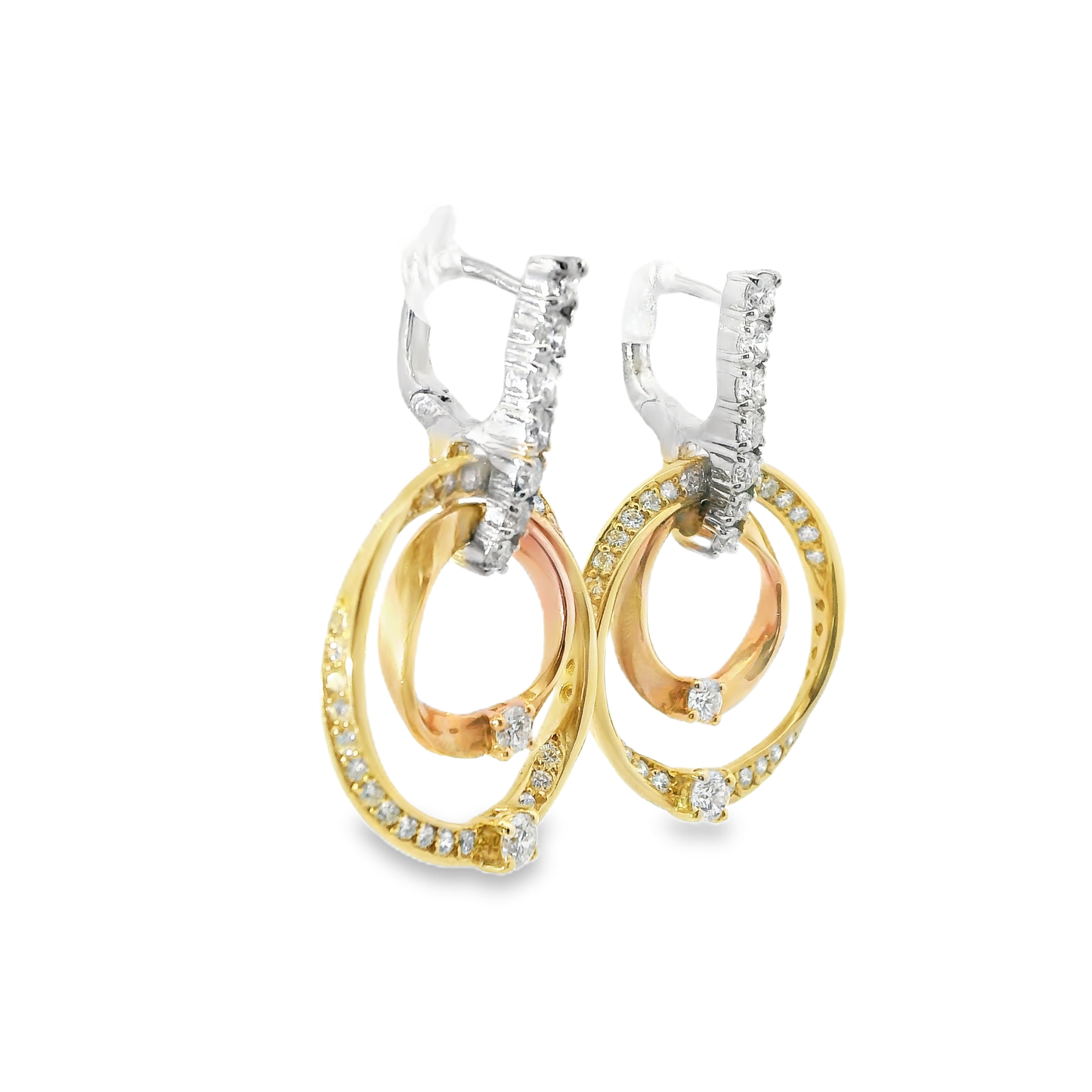 1.69CT Diamond Earring 14k Yellow Gold