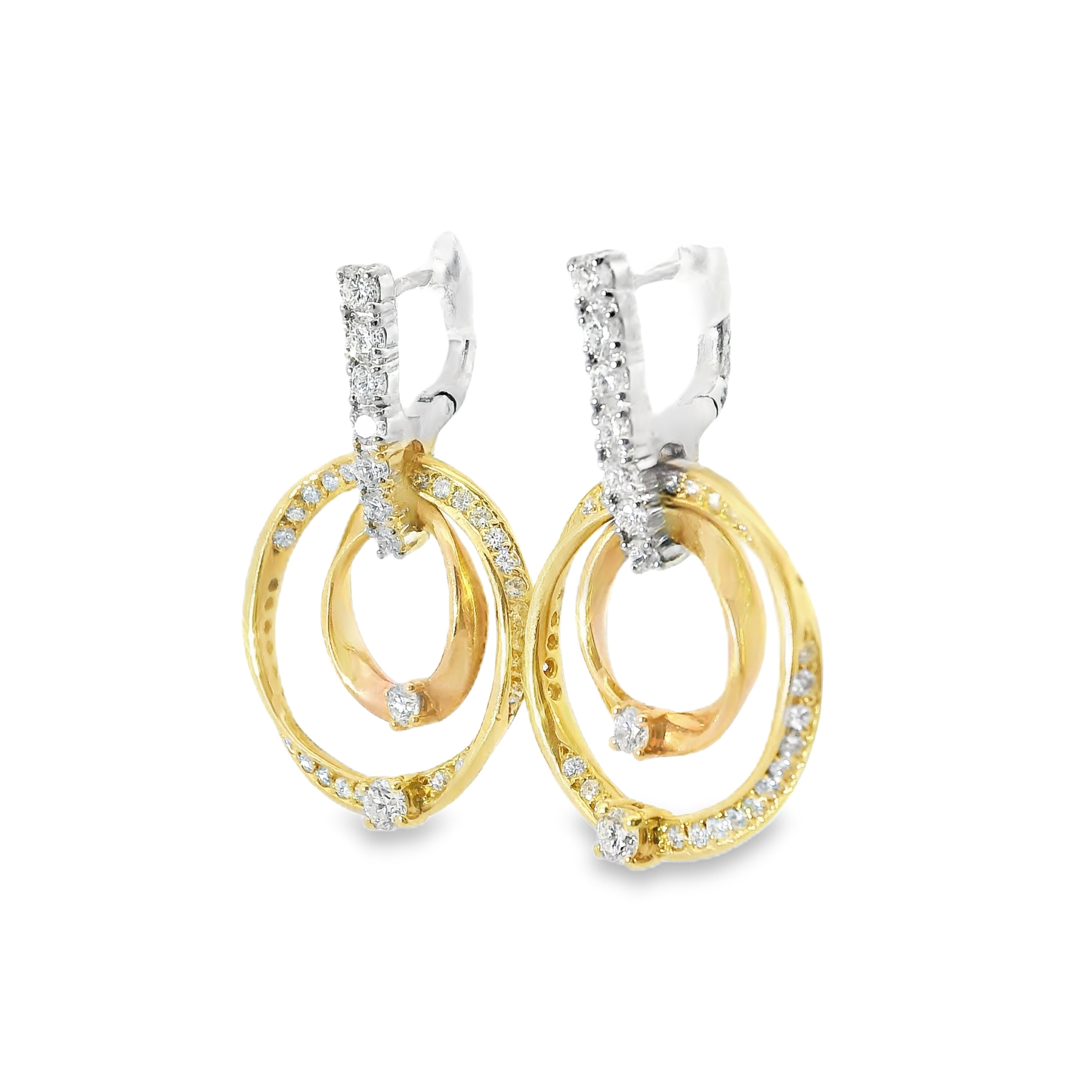 1.69CT Diamond Earring 14k Yellow Gold