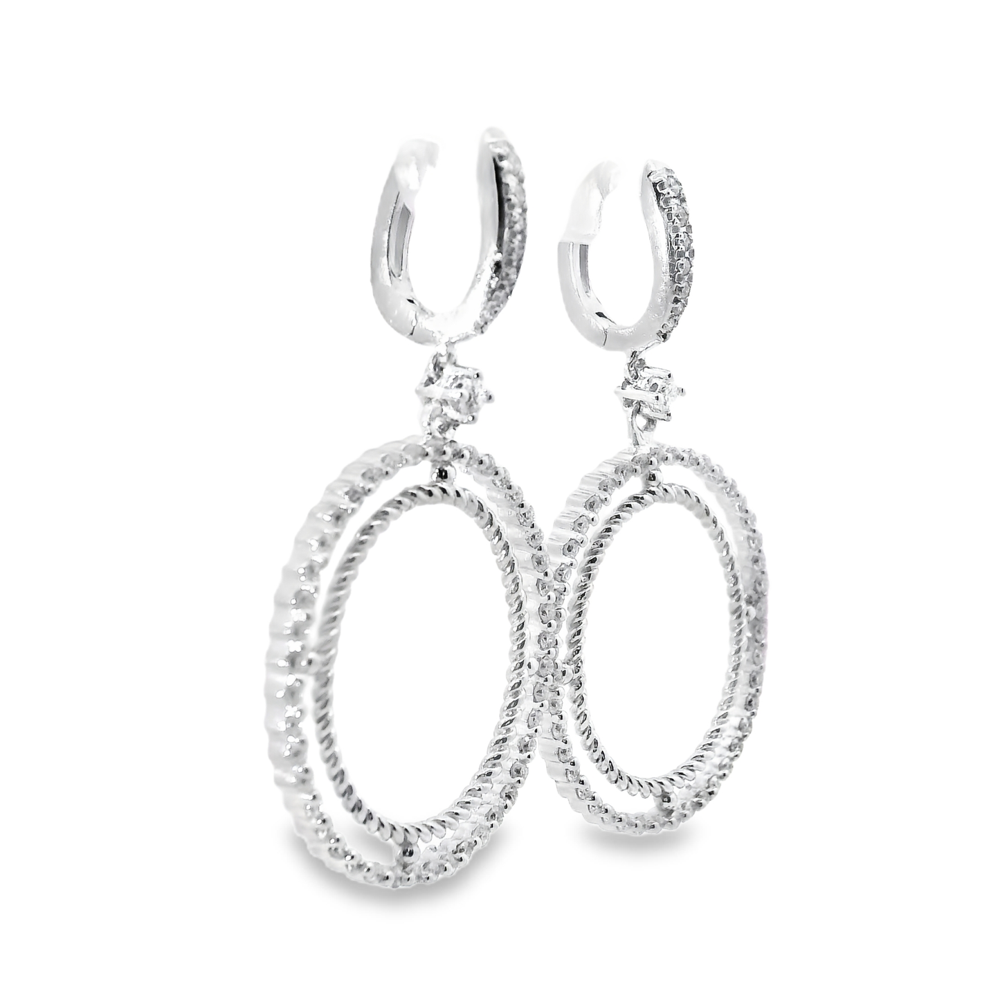 1.10CT Diamond Earring 14k White Gold