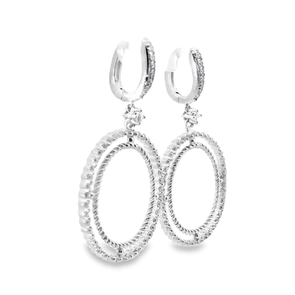 1.10CT Diamond Earring 14k White Gold