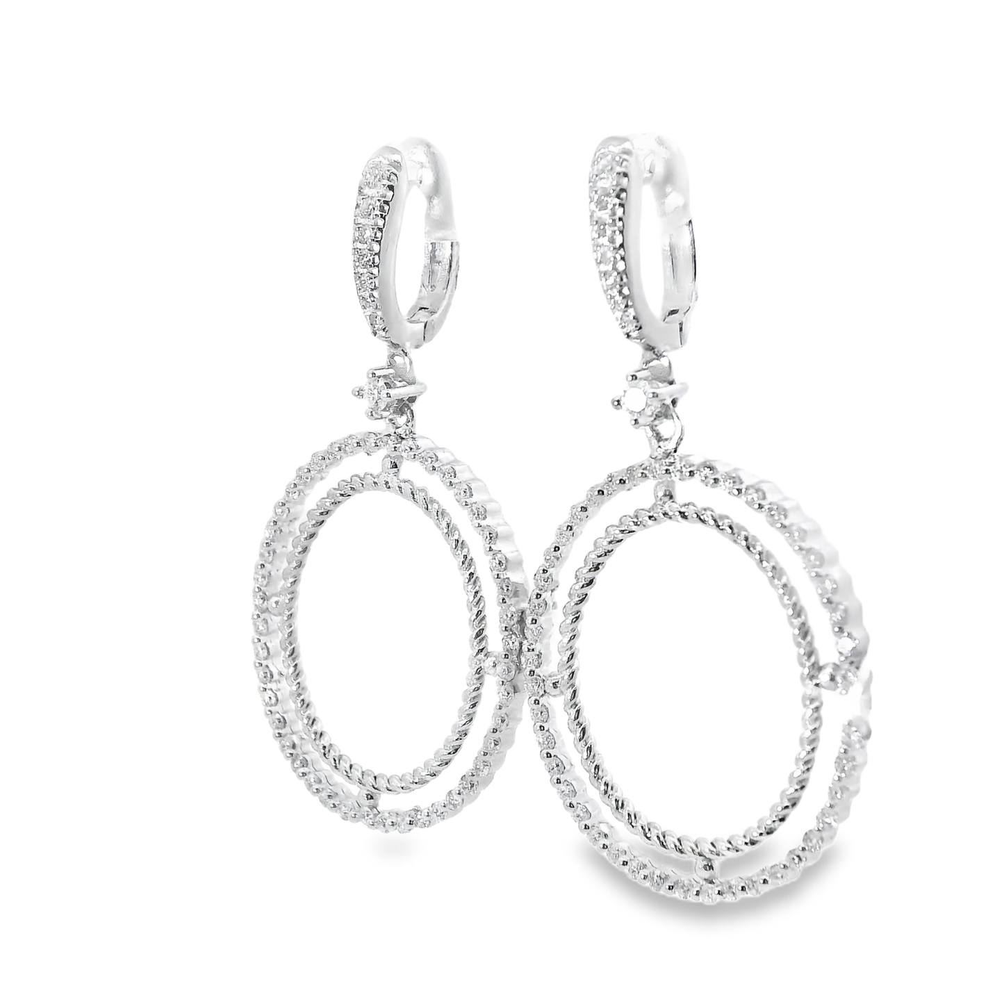 1.10CT Diamond Earring 14k White Gold