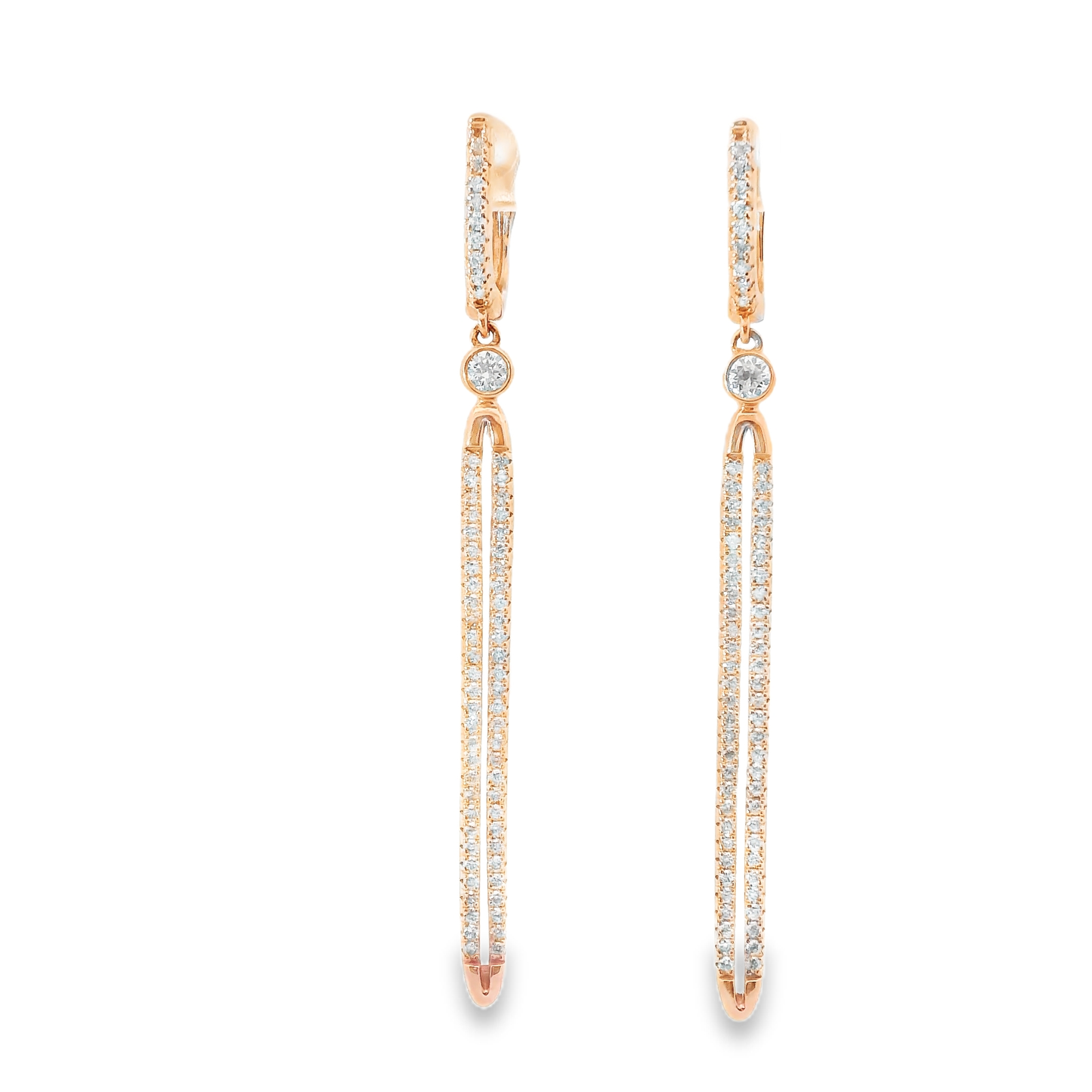 1.03CT Diamond Earring 14k Rose Gold