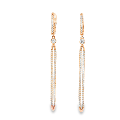 1.03CT Diamond Earring 14k Rose Gold