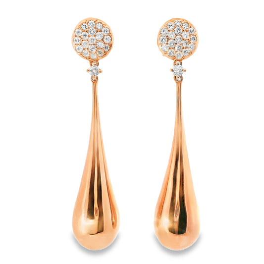 0.66CT Diamond Earrings 18k Rose Gold