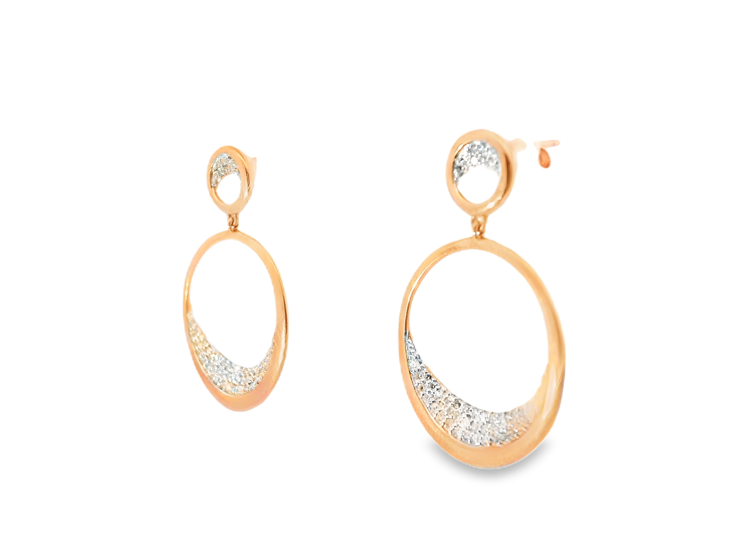 0.38CT Diamond Earrings 14k Rose Gold