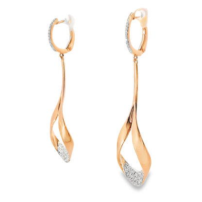 0.41CT Diamond Earring 14k Rose Gold