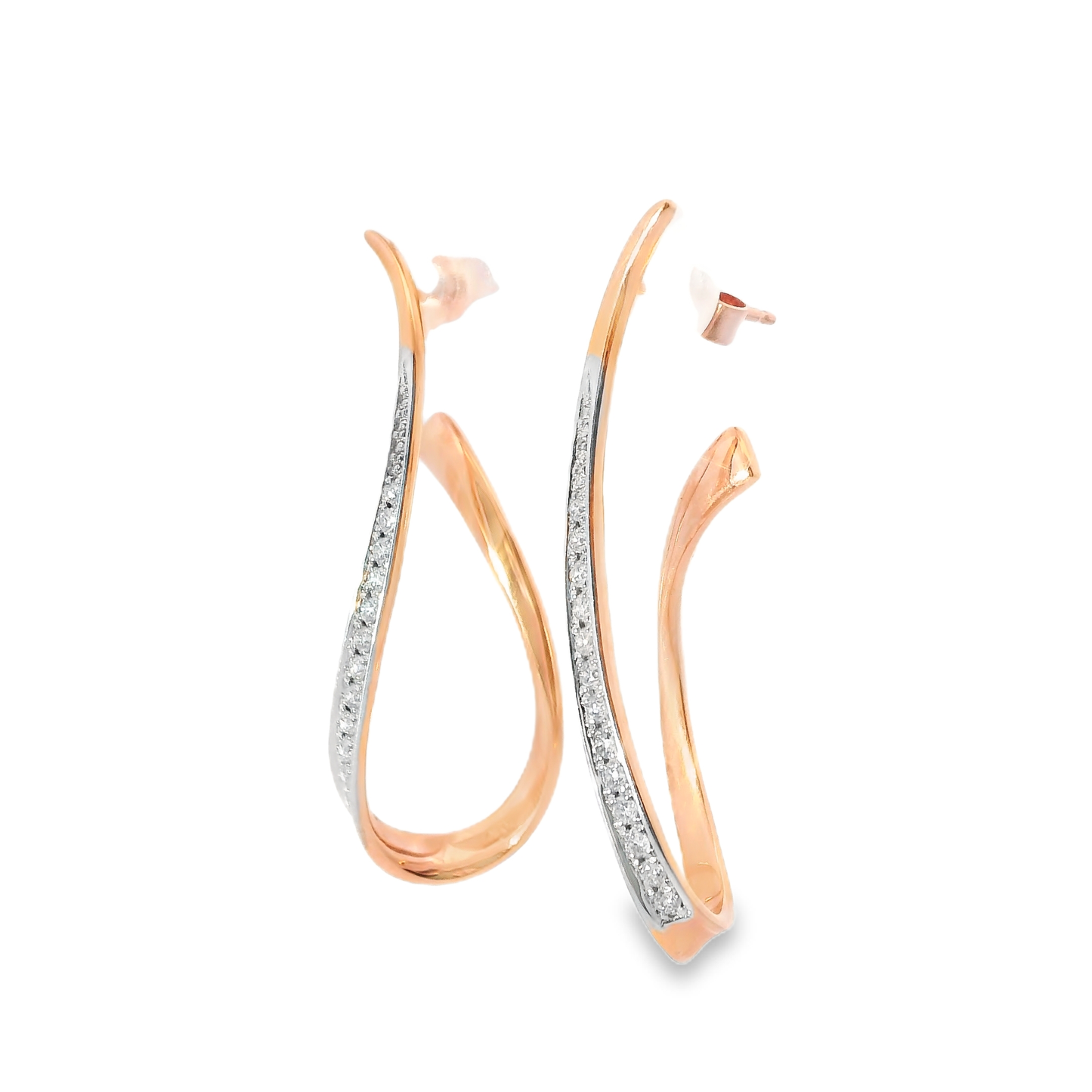 0.34CT Diamond Earring 14k Rose Gold