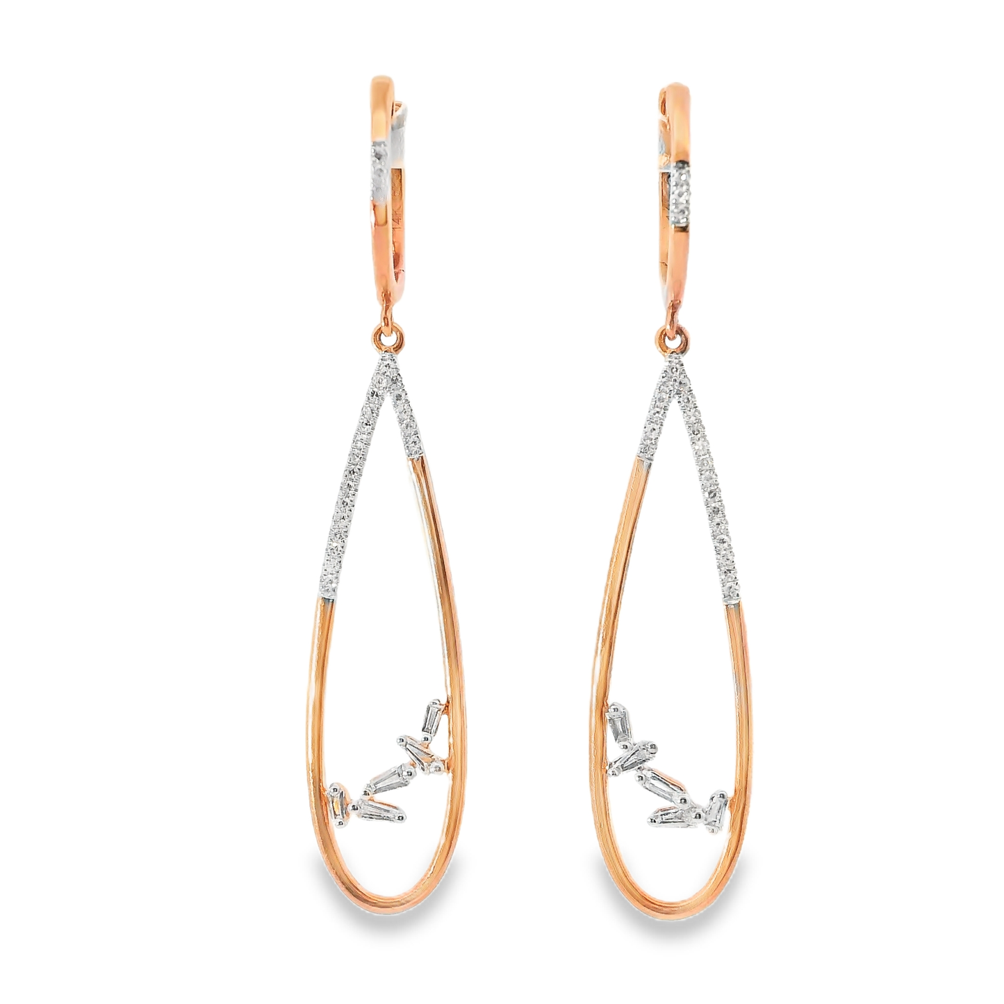 0.40CT Diamond Earring 14k Rose Gold