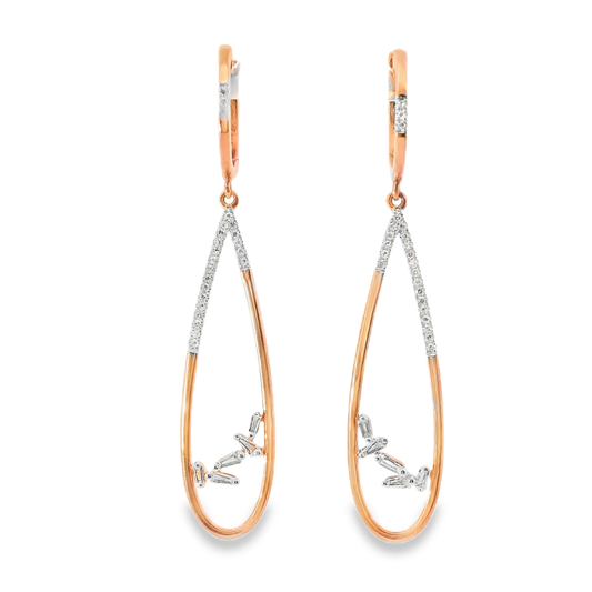 0.40CT Diamond Earring 14k Rose Gold