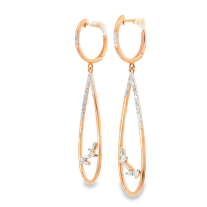 0.40CT Diamond Earring 14k Rose Gold