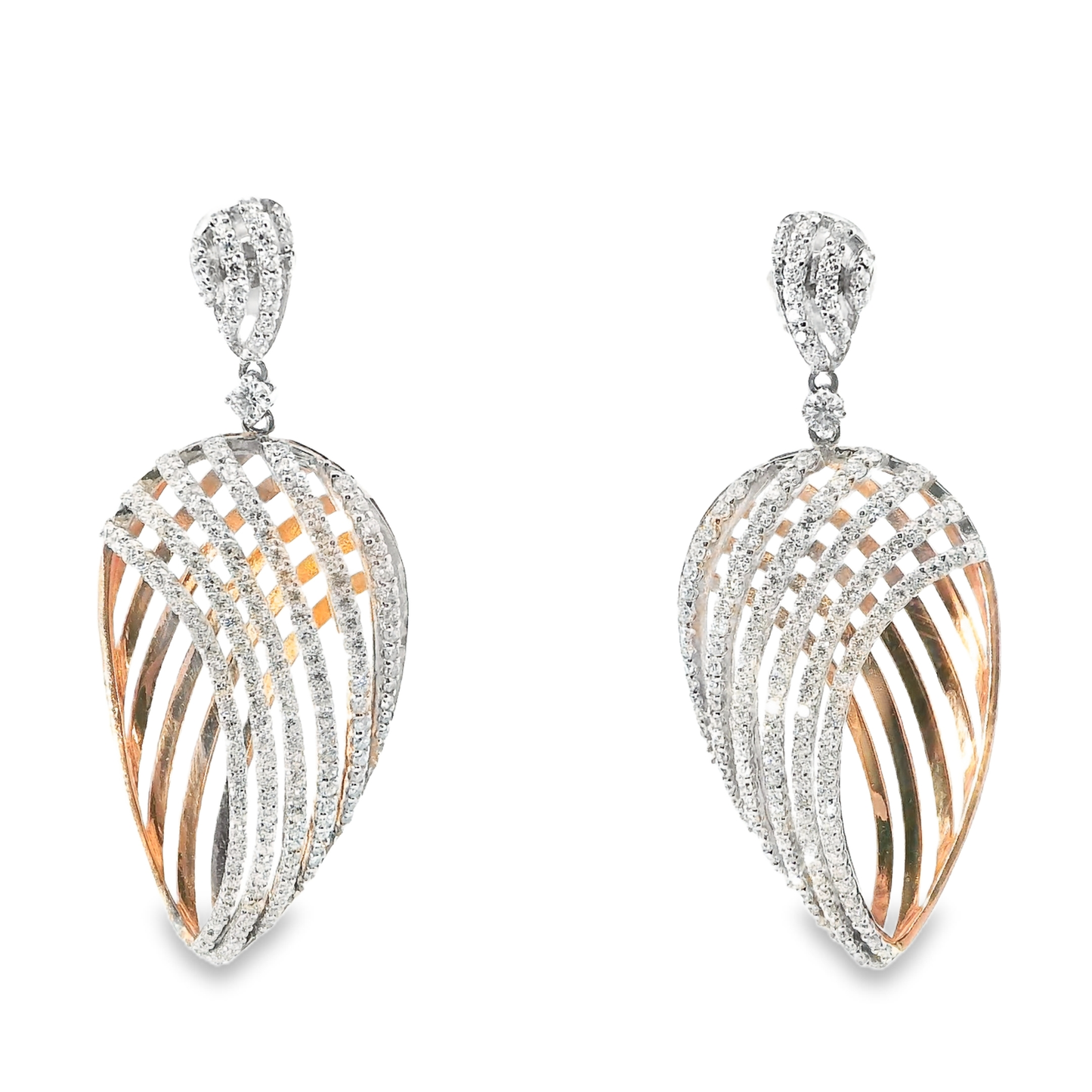 3.15Ct Diamond Earring 14k Rose Gold