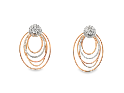 1.07Ct Diamond Earring 14k Rose Gold