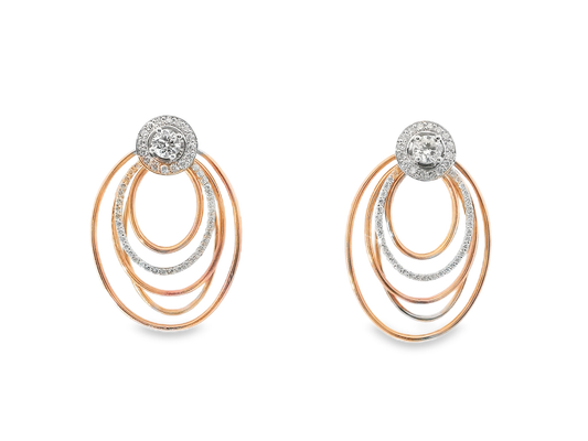 1.07Ct Diamond Earring 14k Rose Gold