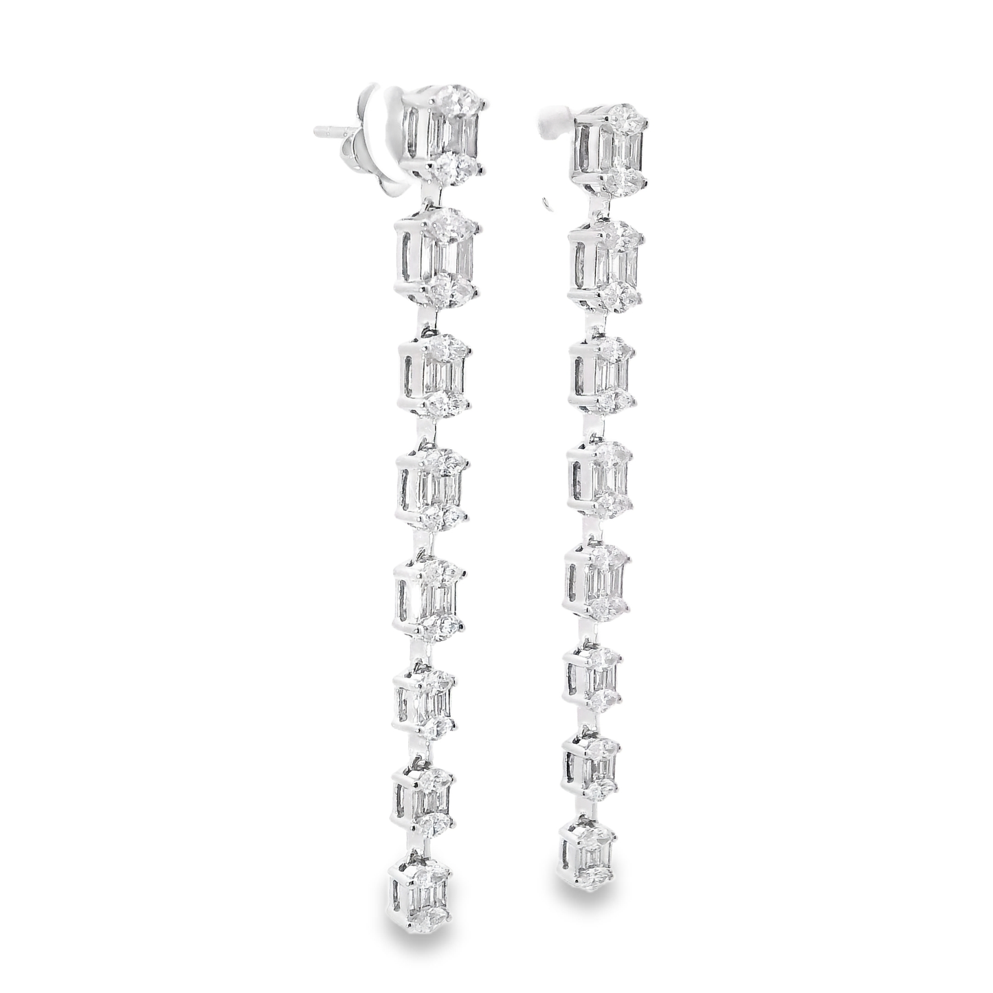 3.11CT Diamond Earring 14k White Gold